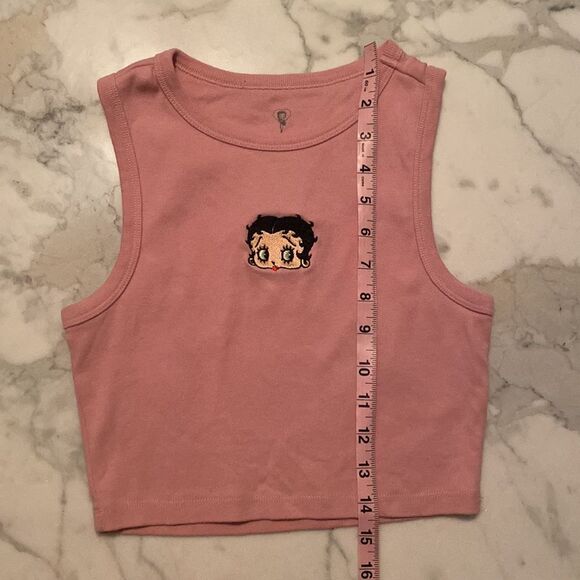 Betty Boop Tank Top Cropped Pink Size XS - Picture 8 of 9